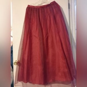 TALBOT'S Collect NWT Red & Black‎ Silk Skirt. Size 10